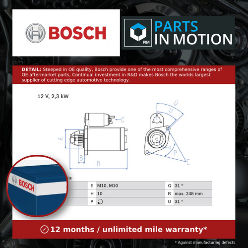 Starter motor fits - starter,