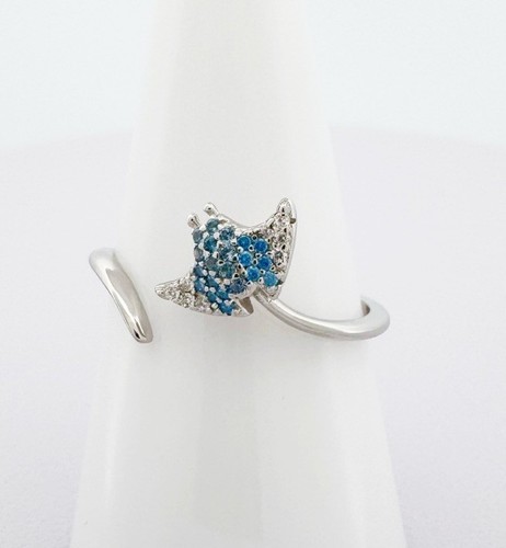 Manta ray adjustable ring - manta,