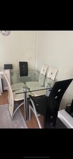 Glass Dining Table with 6