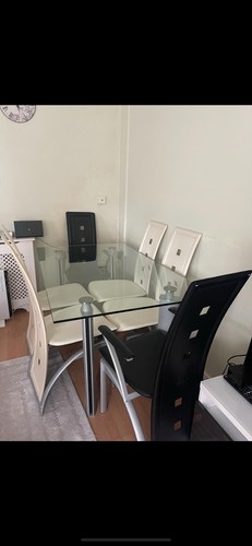 Glass dining table with - table,
