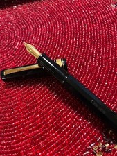 Omas Extra Black Piston (Greek Key Faceted) Fountain Pen 18K Nib 5.5"
