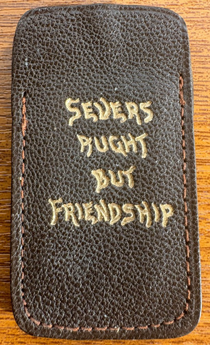Antique leather scissor - leather, sheath