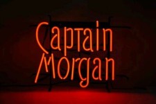 Captain Morgan Glass Neon Sign Light Original Spiced Rum Advertising 17"x14"