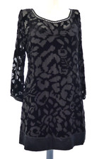 Juicy Couture Dress Y2K Black Devore Burnout Velvet Floral Silk Party size UK 6