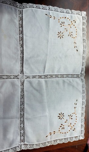 Vintage white cotton hand - vintage,