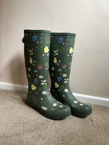 Joules floral green wellies - floral,
