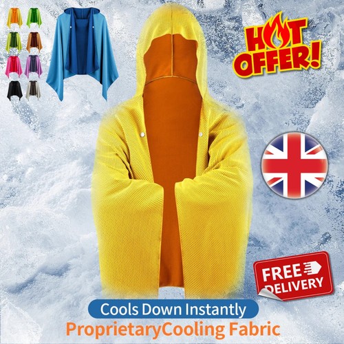 Cooling hooded towel poncho - hooded,