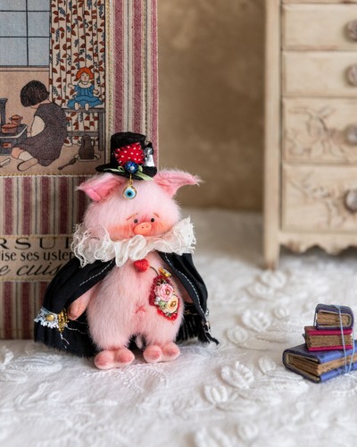 Ooak miniature pink - ooak, pig