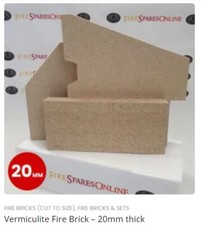 20mm vermiculite fire brick, cut to your sizes, Quality Vermiculite Stove Bricks