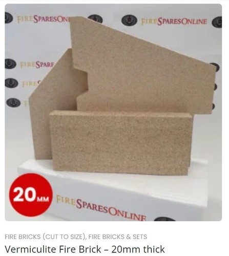 20mm vermiculite fire - , brick