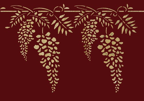 Wisteria large wall stencil - wall,