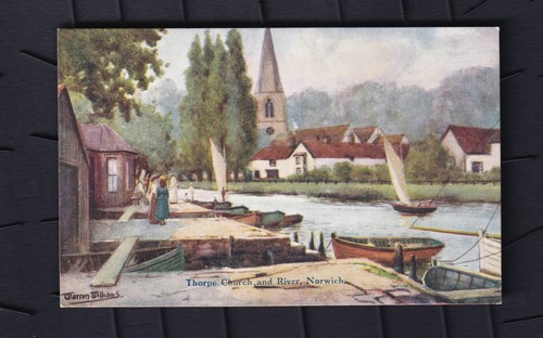 Printed postcard thorpe church - printed,