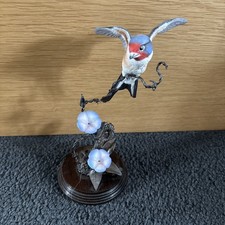 Royal Worcester Porcelain - Barn Swallow On Bronze Figure - By David Fryer