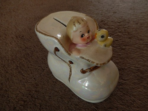 Vintage lefton bank baby - lefton,