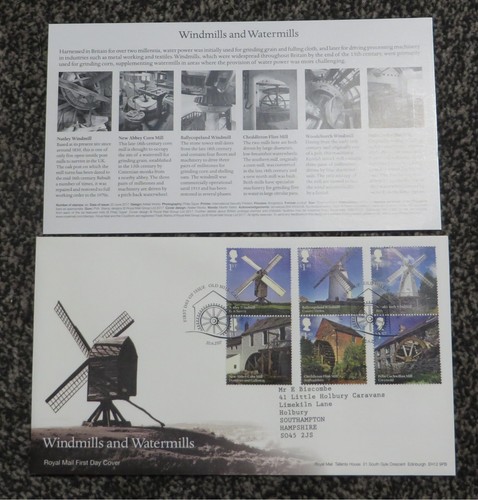 2017 fdc windmills - gb, &