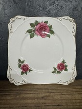 Vintage ‘Salisbury’ Plate, Square Bone China, Roses Design