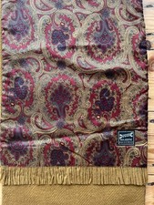 VINTAGE 60S  Duggie Majestic MOD SCOOTER 2 SIDED SCARF Mustard reds  PAISLEY
