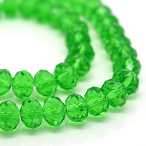 Faceted rondelle crystal glass - faceted,