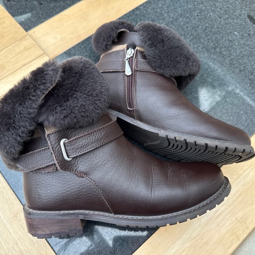 Ladies emu ankle boots - ankle, brown