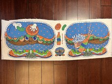 VTG Calico Burger Pillow Panel