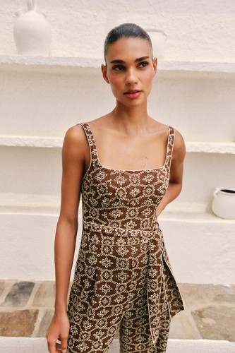 Zara embroidered eyelet - zara, belted