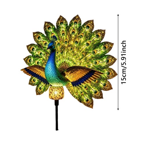 Solar peacock statue led - solar, light