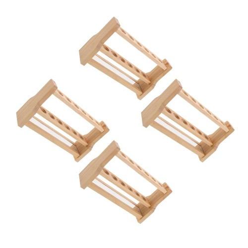 Beige wooden test tube stand - beige,
