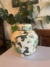 Masons Medium Sized Ginger Jar Chartreuse Pattern 