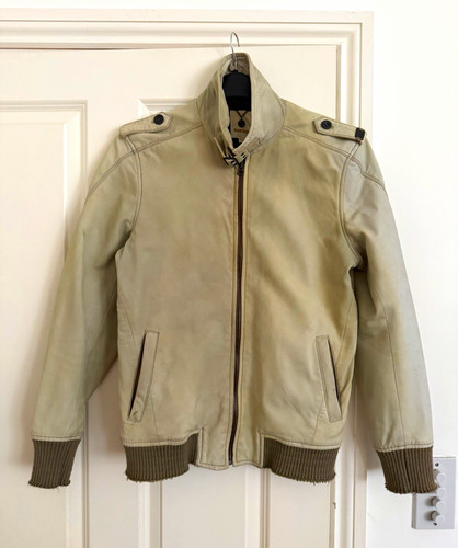 Diesel men leather bomber - leather,