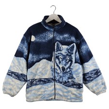 Simran Mens Blue Wolf Print
