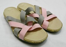 Crocs Ladies Pink and Gray strapped sandals Size 5 (KST)