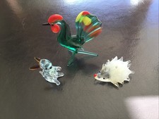 3 Murano Style Art Glass Hand
