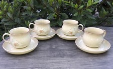 Vintage Denby DAYBREAK Stoneware Cup & Saucer Set Of 4