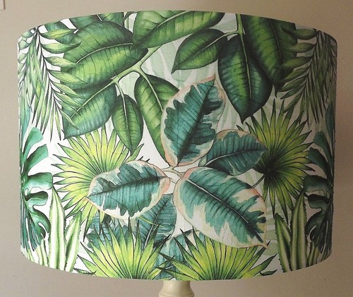 Palm leaf lampshade - vintage,