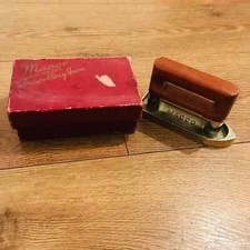 Vintage Macco Non Electric Small Wooden Travel Iron with box Prop