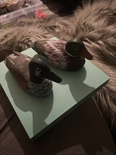 Pair hand painted wooden - wooden, ducks
