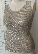 Gorgeous Gold Sequin Mesh Top