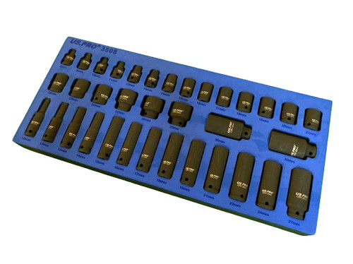 Pro impact socket set - us, 1/2"