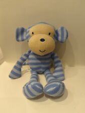 Next 27cm Soft toy blue striped Monkey comforter