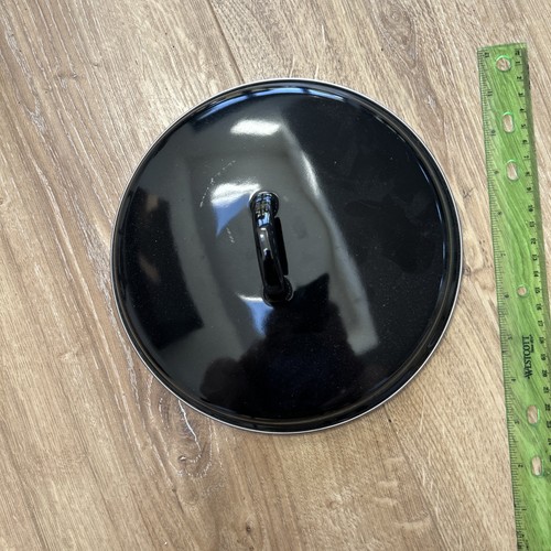 Vintage black enamel saucepan - black,