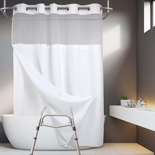 White split shower curtain for - shower,