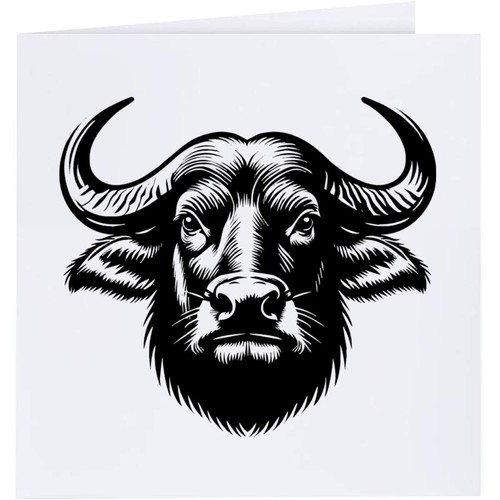 Water buffalo greeting cards - buffalo',
