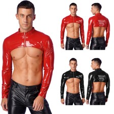 UK Mens Long Sleeve Crop Top