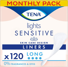 TENA Lights Long Liner,120 Incontinence Liners for Women with Sensitive Skin 20