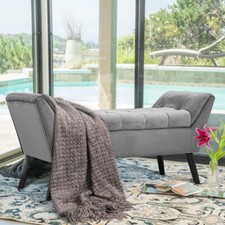Long Upholstered Seat Ottoman