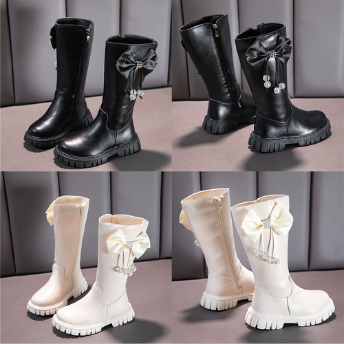 Kids girls winter fur bow - kids,