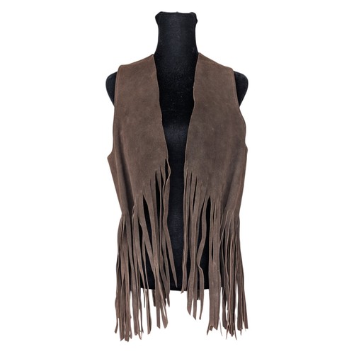 Vintage brown suede fringe - vintage,