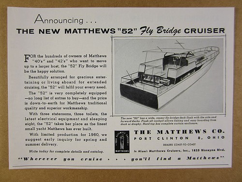 1960 matthews fly bridge - 52,