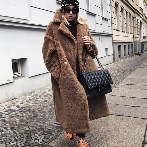 Women winter coat long - long, sleeve
