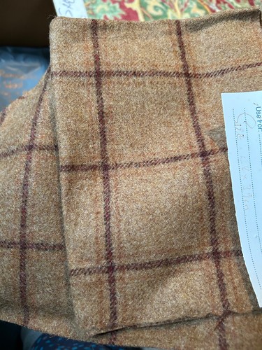 Tan wool fabric remnant large - remnant,